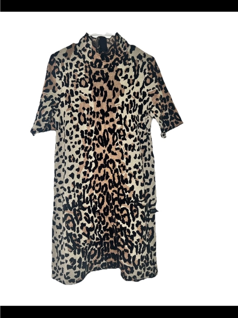Maeve Leopard-Print Knit Top in Black & Tan